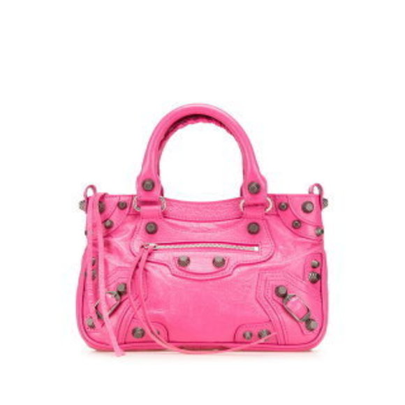 Balenciaga Neo Cagoule Shoulder Bag Pink Leather - Picture 1 of 8